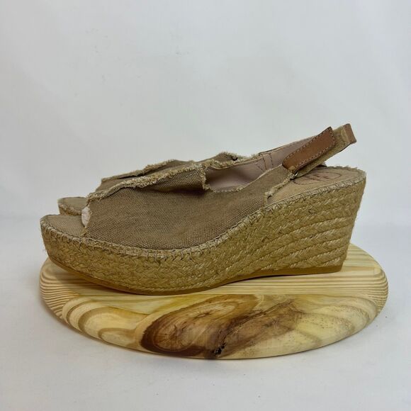Toni Pons 'Lugano' Espadrille Wedge Sandal in Tobacco Fabric | Size US 9 - Picture 3 of 9